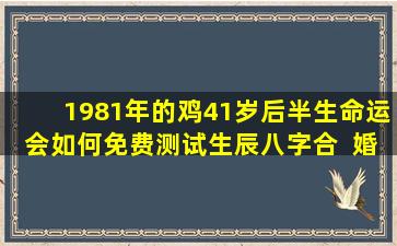 1981年的鸡41岁后半生命运会如何免费测试生辰八字合  婚  在线批算